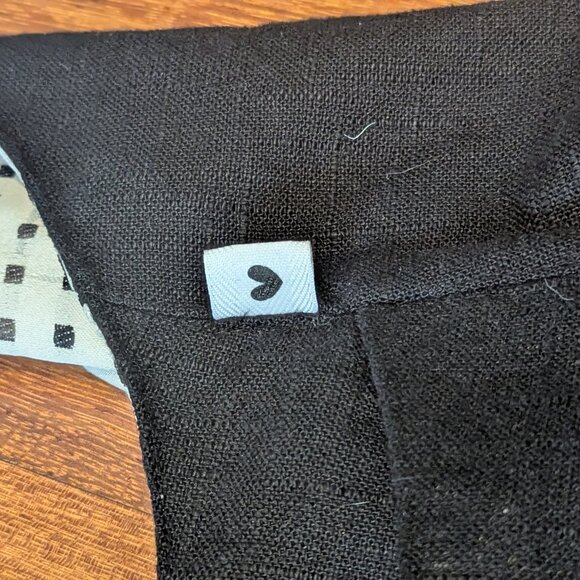 CUTE HANDMADE BLACK LINEN BAG-UNUSED-THIS IS A HOMEMADE ITEM/UNBRANDED - Picture 3 of 11